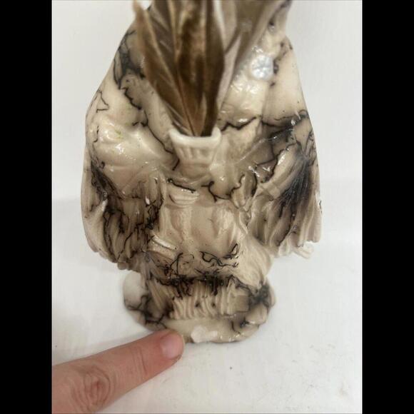 NAVAJO HORSEHAIR POTTERY NATIVE WOMAN SIGNED W Turquoise Stone - Vail Inspired - Picture 5 of 8